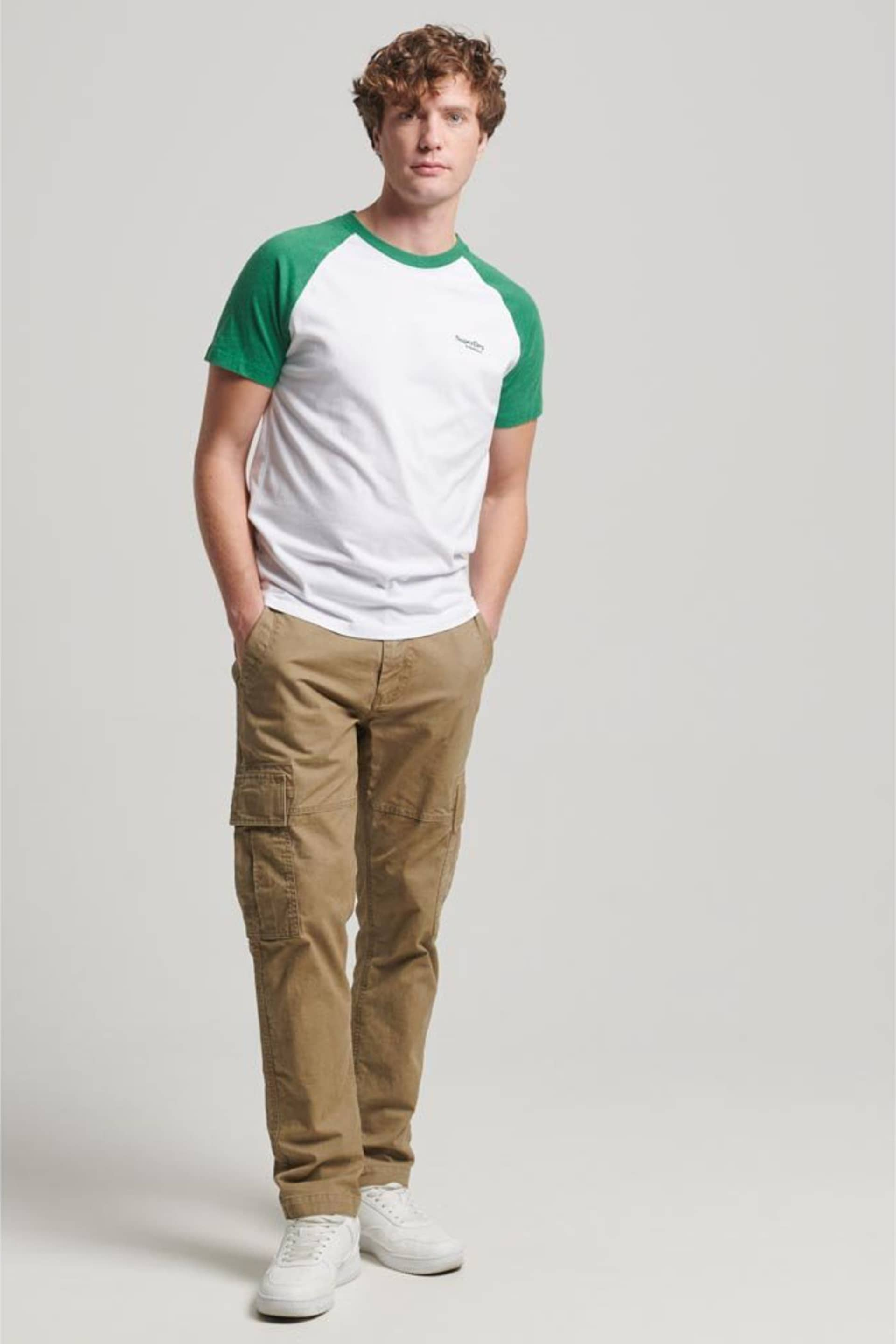 Superdry Green Essential Logo Baseball T-Shirt - Image 2 of 4