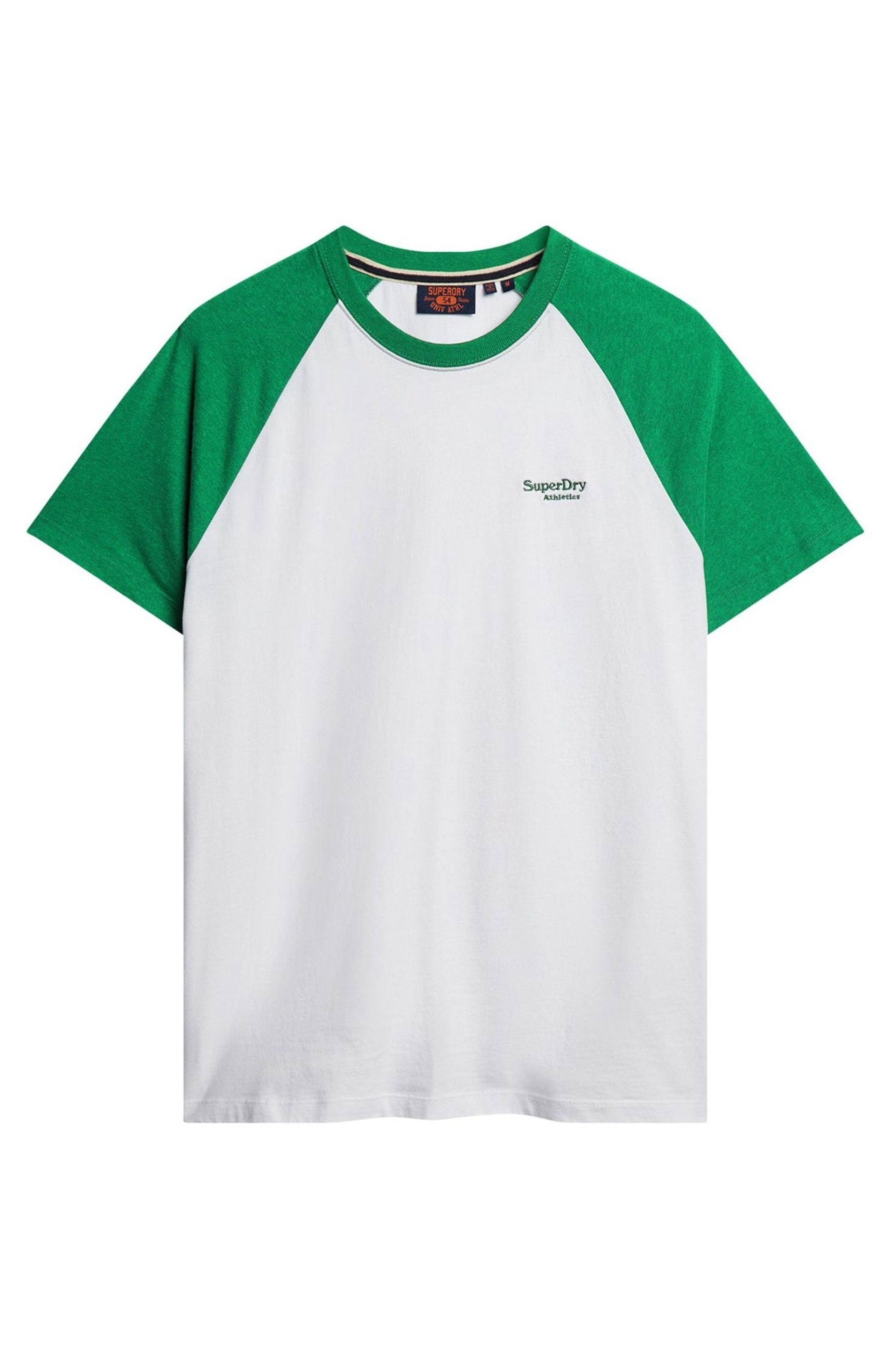 Superdry Green Essential Logo Baseball T-Shirt - Image 3 of 4