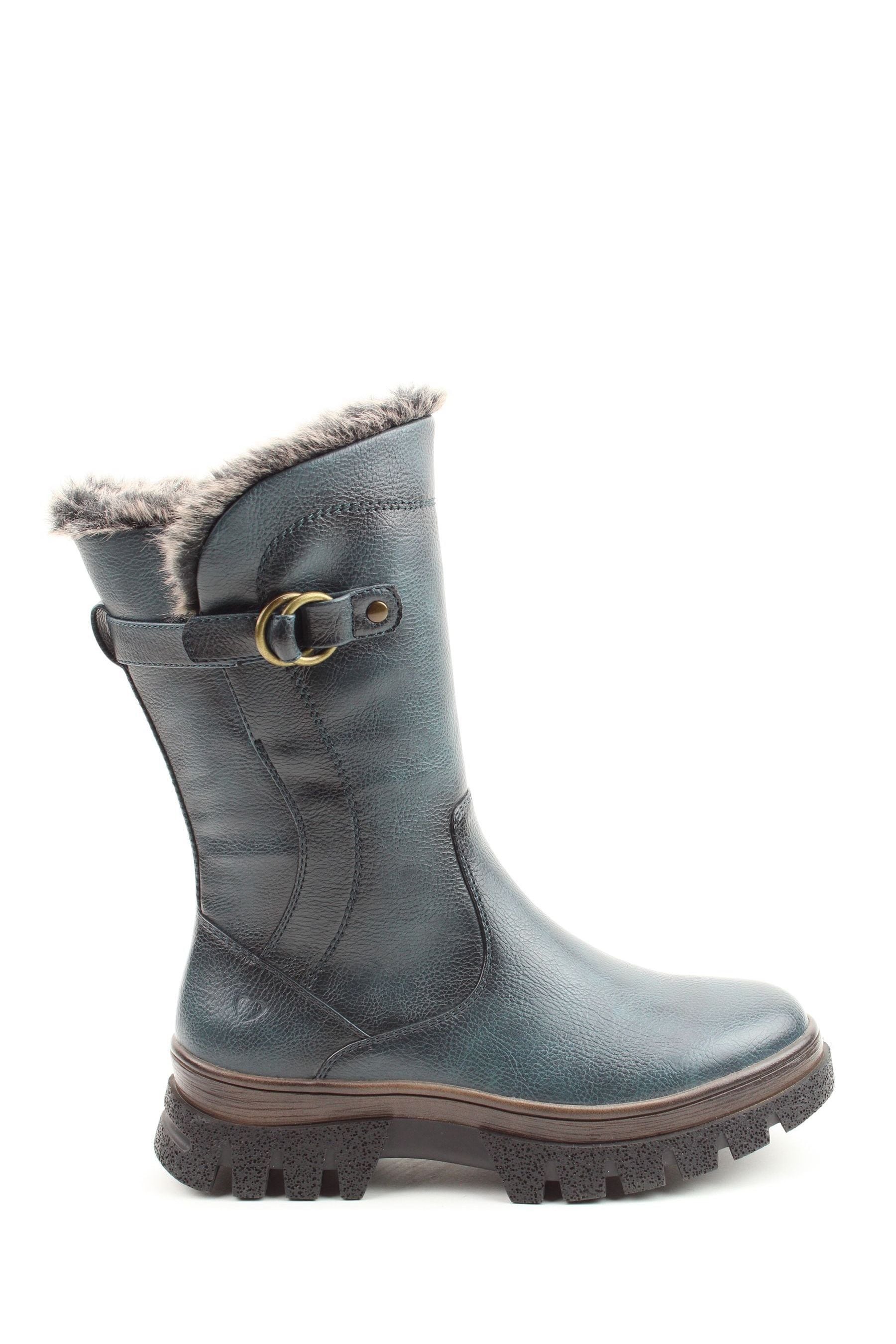 Buy Heavenly Feet Ladies Blue Vegan Friendly Mid Boots from the