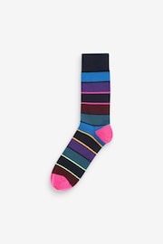 Blue Stripe Pattern Socks 5 Pack - Image 6 of 7