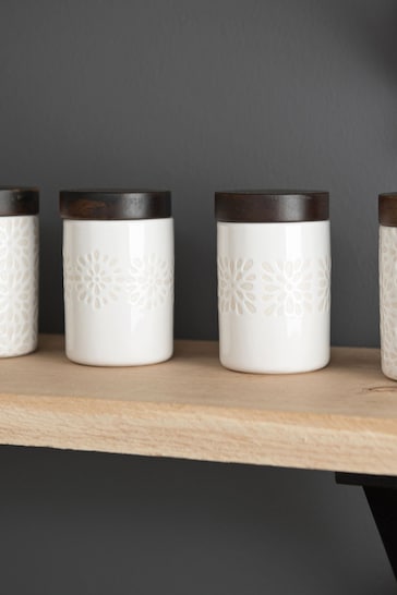 Artisan Street Set of 4 White Mini Storage Jar Set