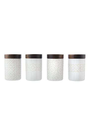 Artisan Street Set of 4 White Mini Storage Jar Set