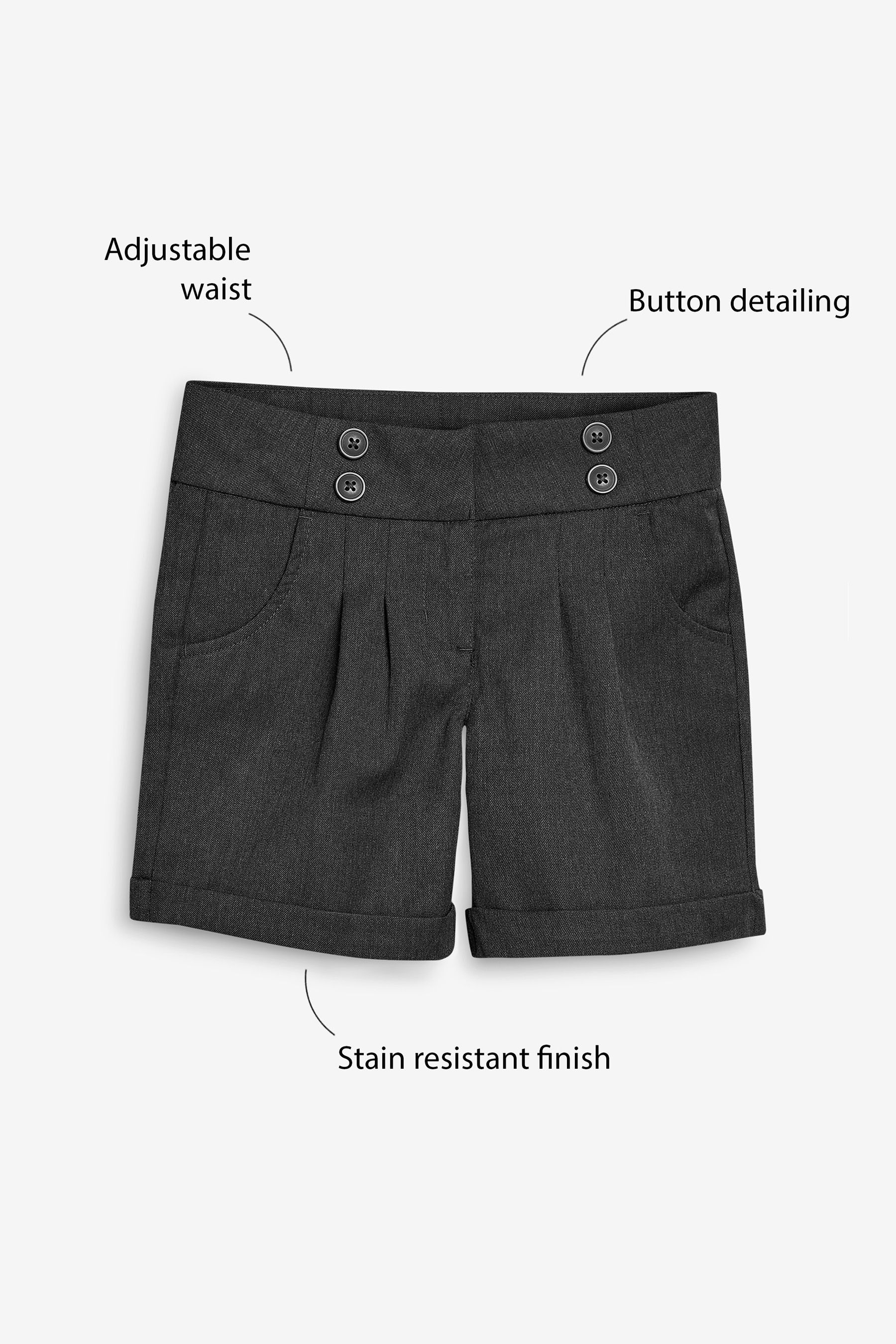 Next school shorts grey online