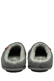 Dunlop Grey Mens Quilted Mule Slippers - Image 3 of 4