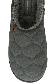 Dunlop Grey Mens Quilted Mule Slippers - Image 4 of 4