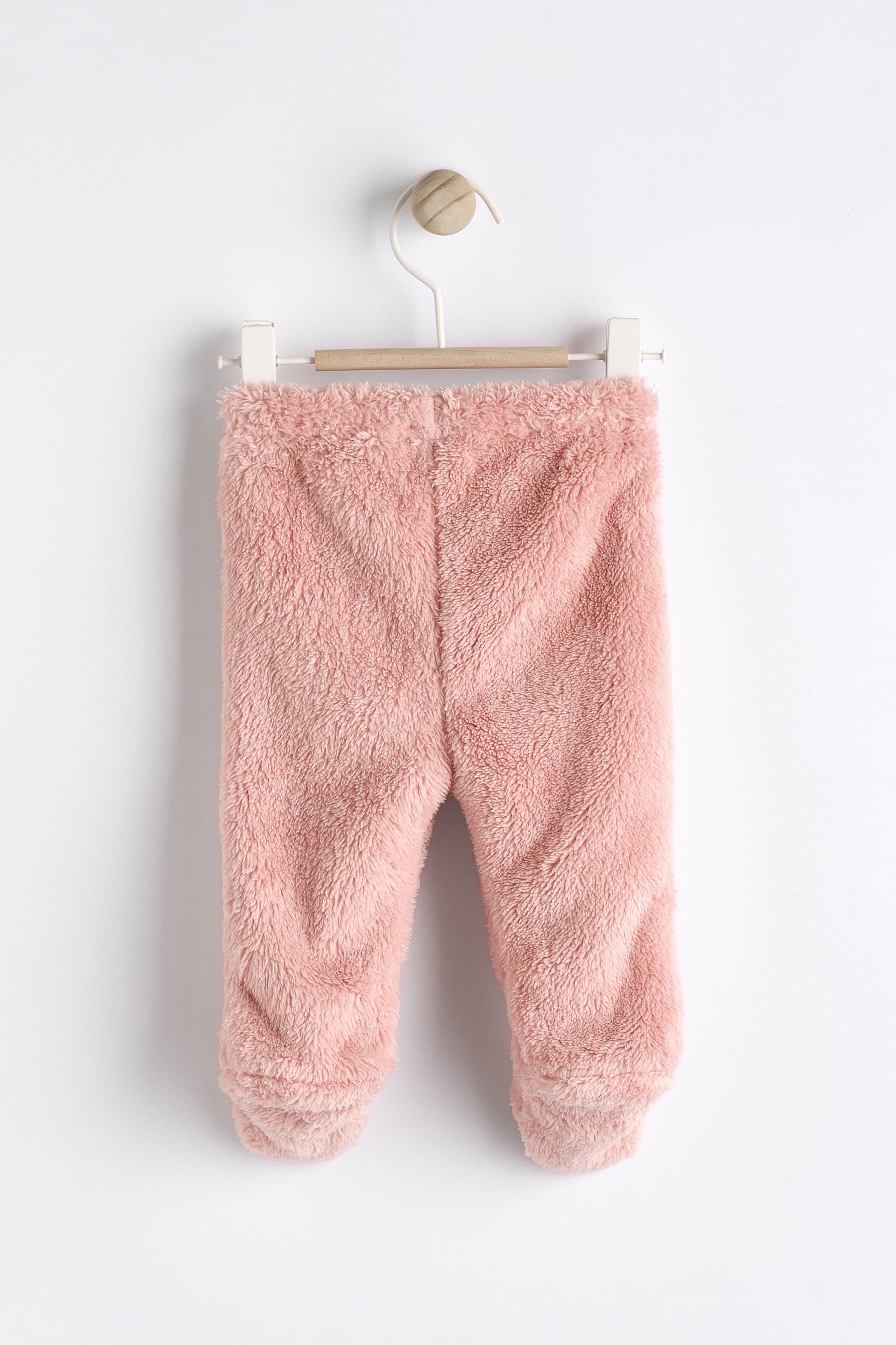 Pink Baby Cosy Fleece Footed Leggings 0 9mths