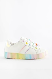 White Rainbow Beaded Chunky Lace-Up Trainers - Image 2 of 6