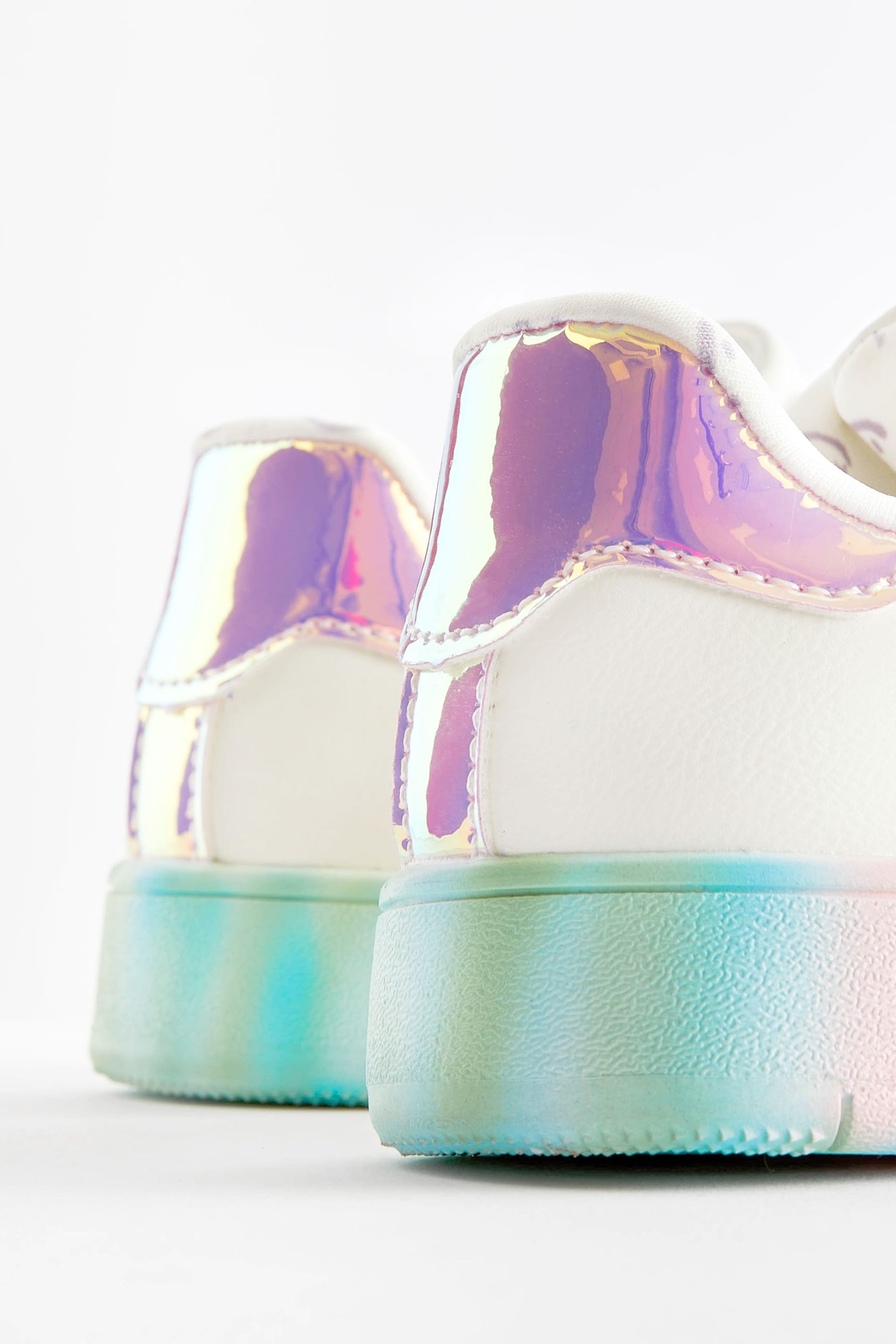 White Rainbow Beaded Chunky Lace-Up Trainers - Image 6 of 6