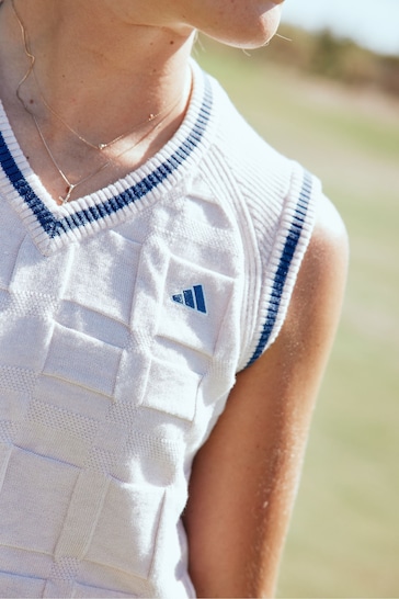 adidas Golf Womens Go-To White Sweater Vest
