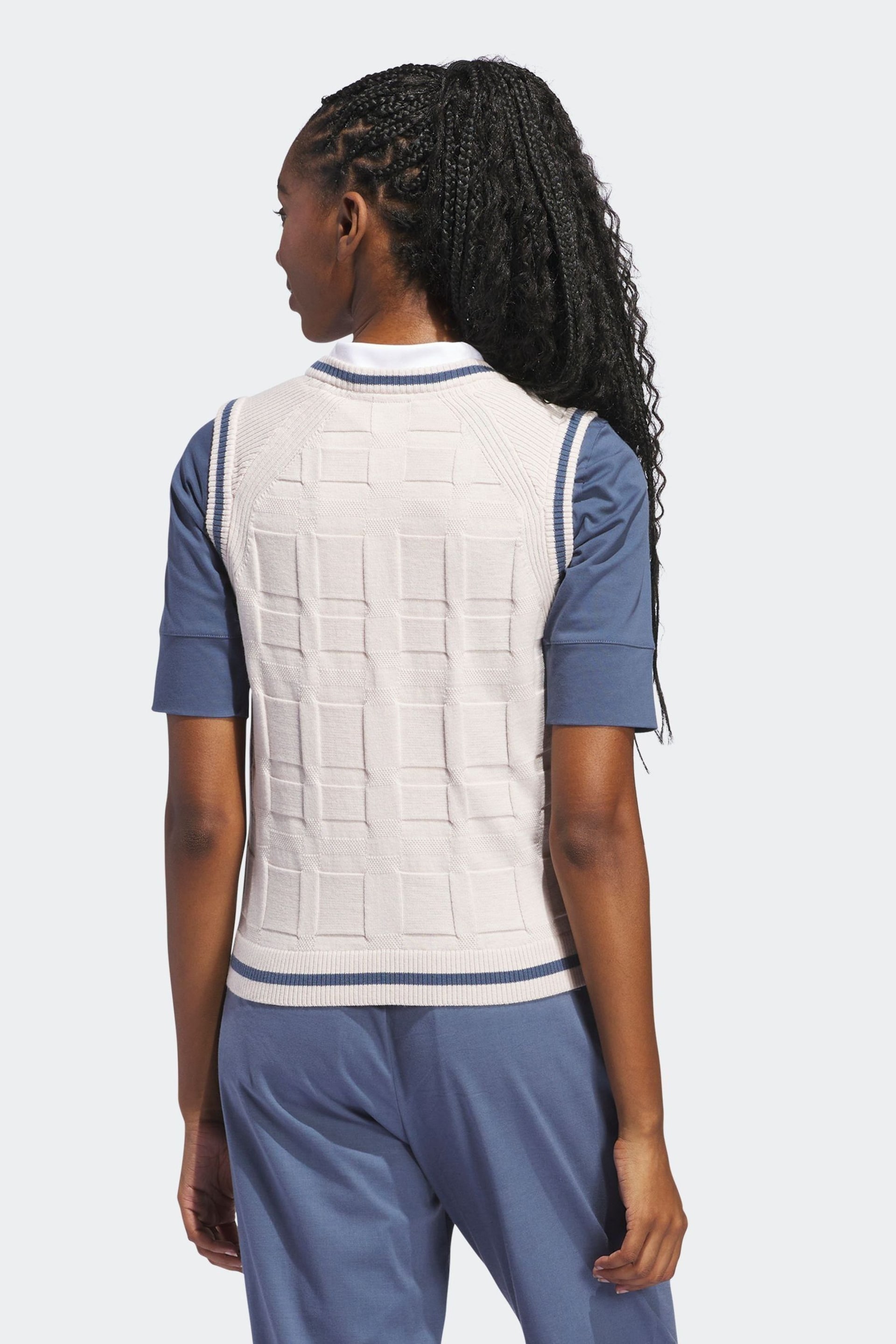 adidas Golf Womens Go-To White Sweater Vest - Image 4 of 7