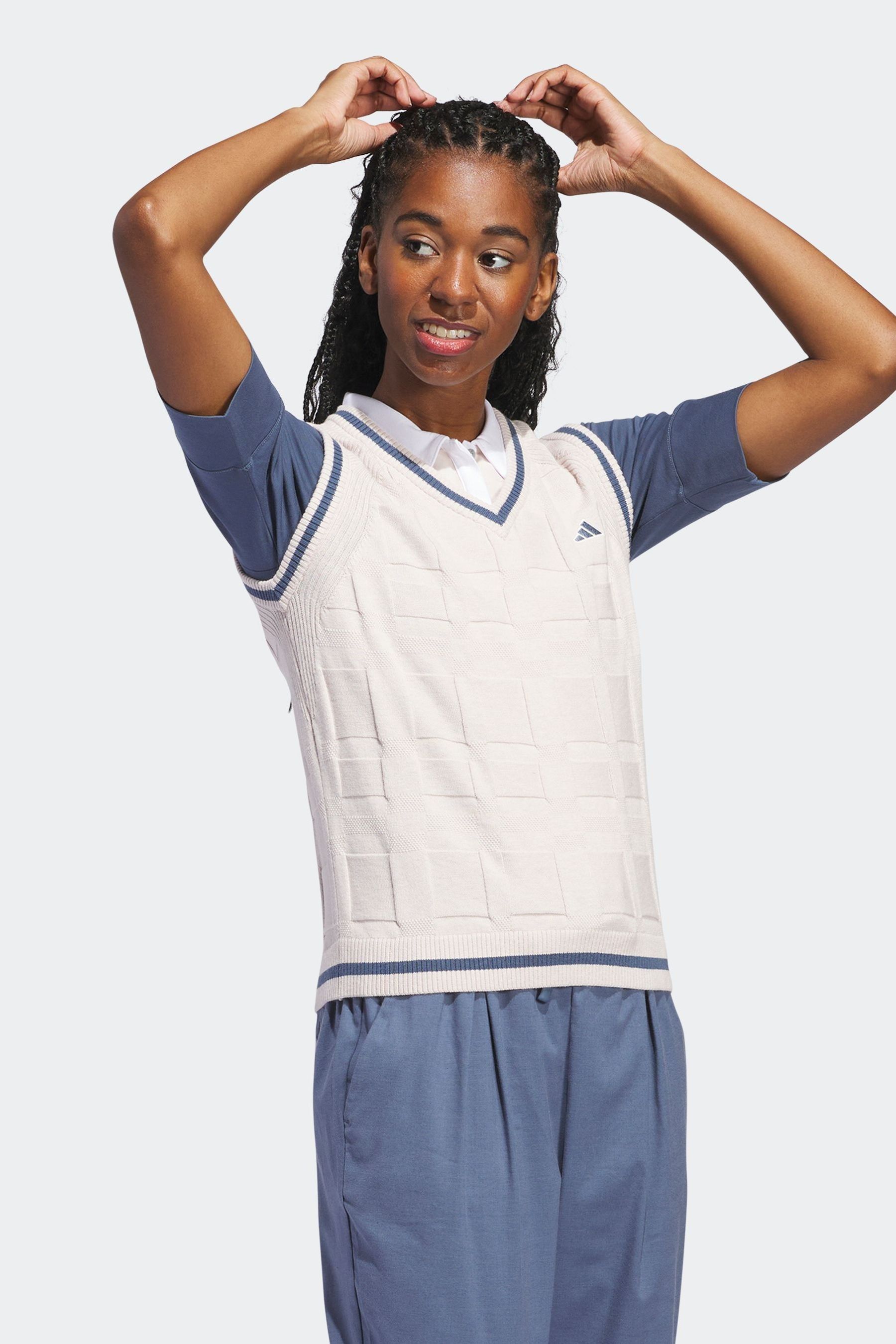 Buy adidas Golf Womens Go To White Sweater Vest from Next Luxembourg