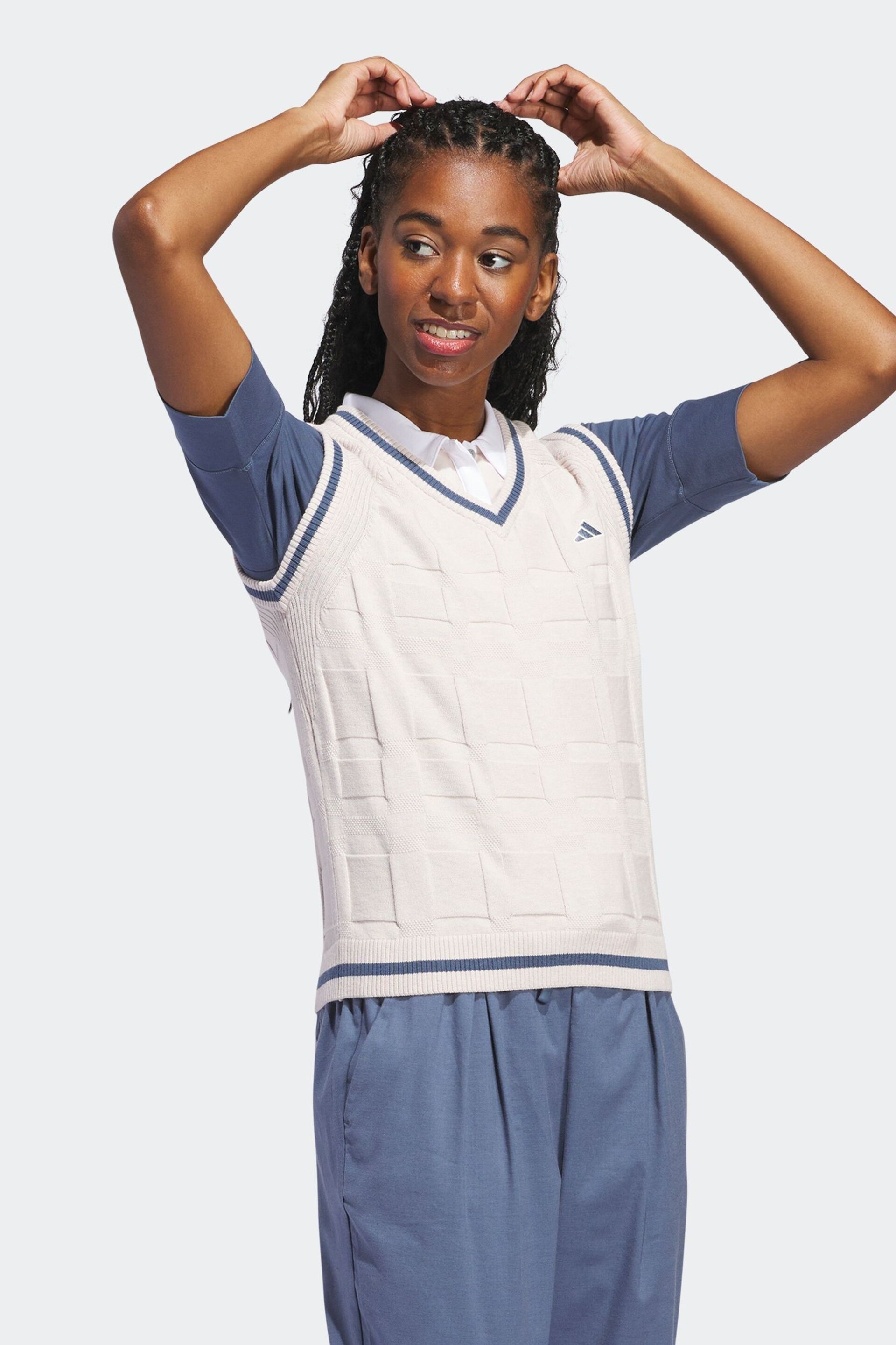 adidas Golf Womens Go-To White Sweater Vest - Image 5 of 7