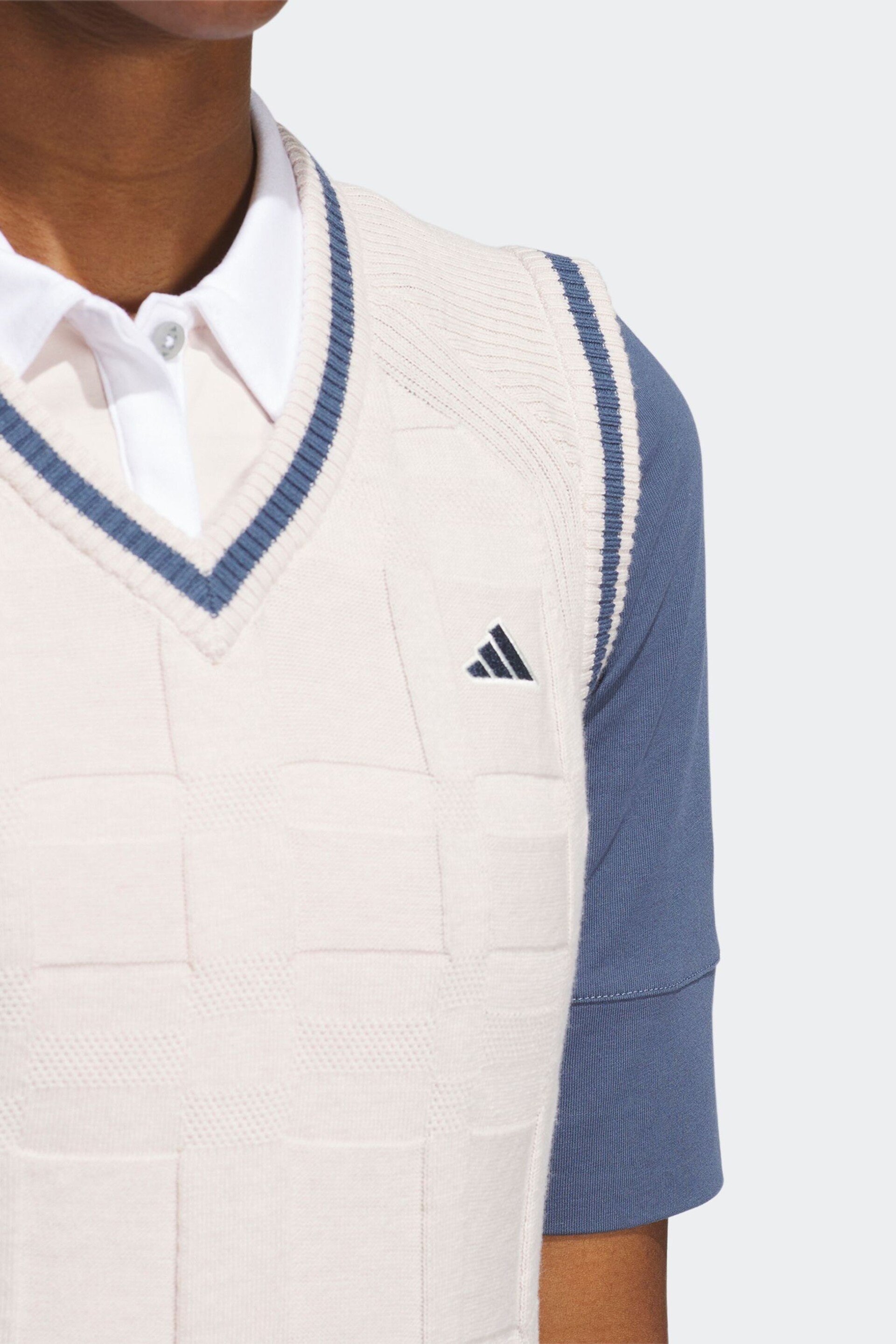 adidas Golf Womens Go-To White Sweater Vest - Image 6 of 7