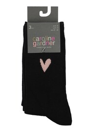 Caroline Gardner Black Signature Heart Socks - Image 2 of 3