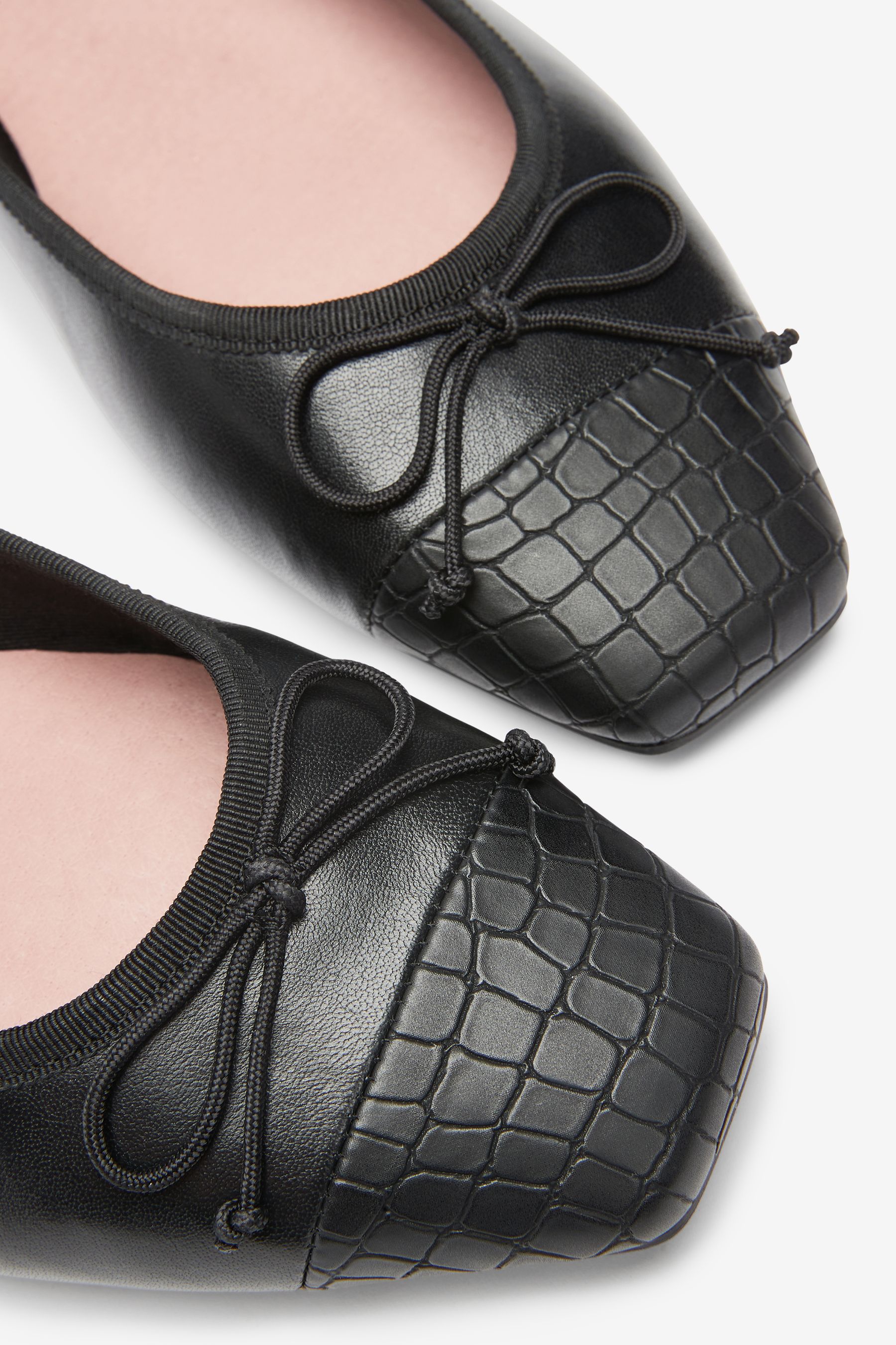 Buy Black Forever Comfort Leather Square Toe Ballerina Forever Comfort Shoes from Next Luxembourg