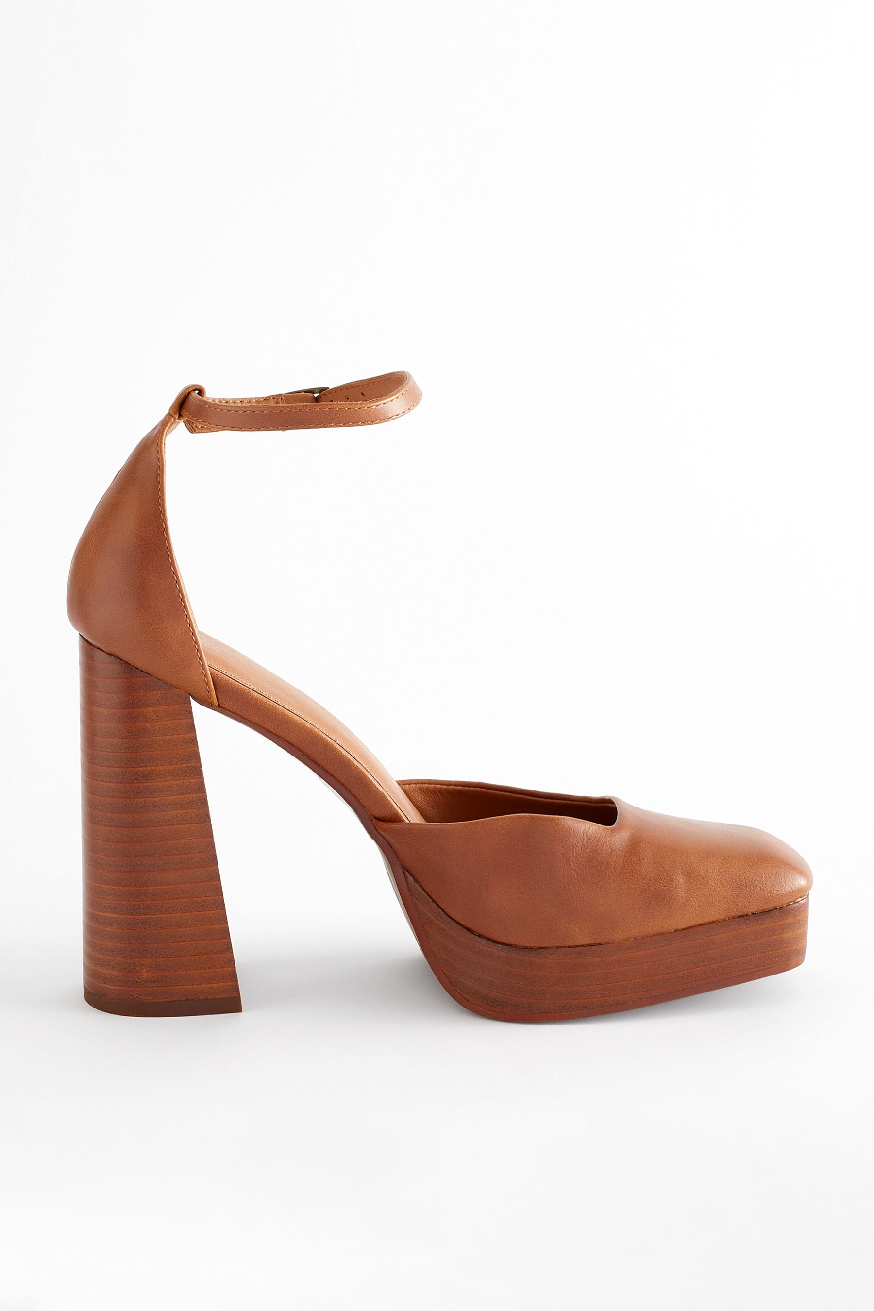 Buy Tan Brown Forever Comfort Square Toe Platform Heel Shoes from Next Ireland