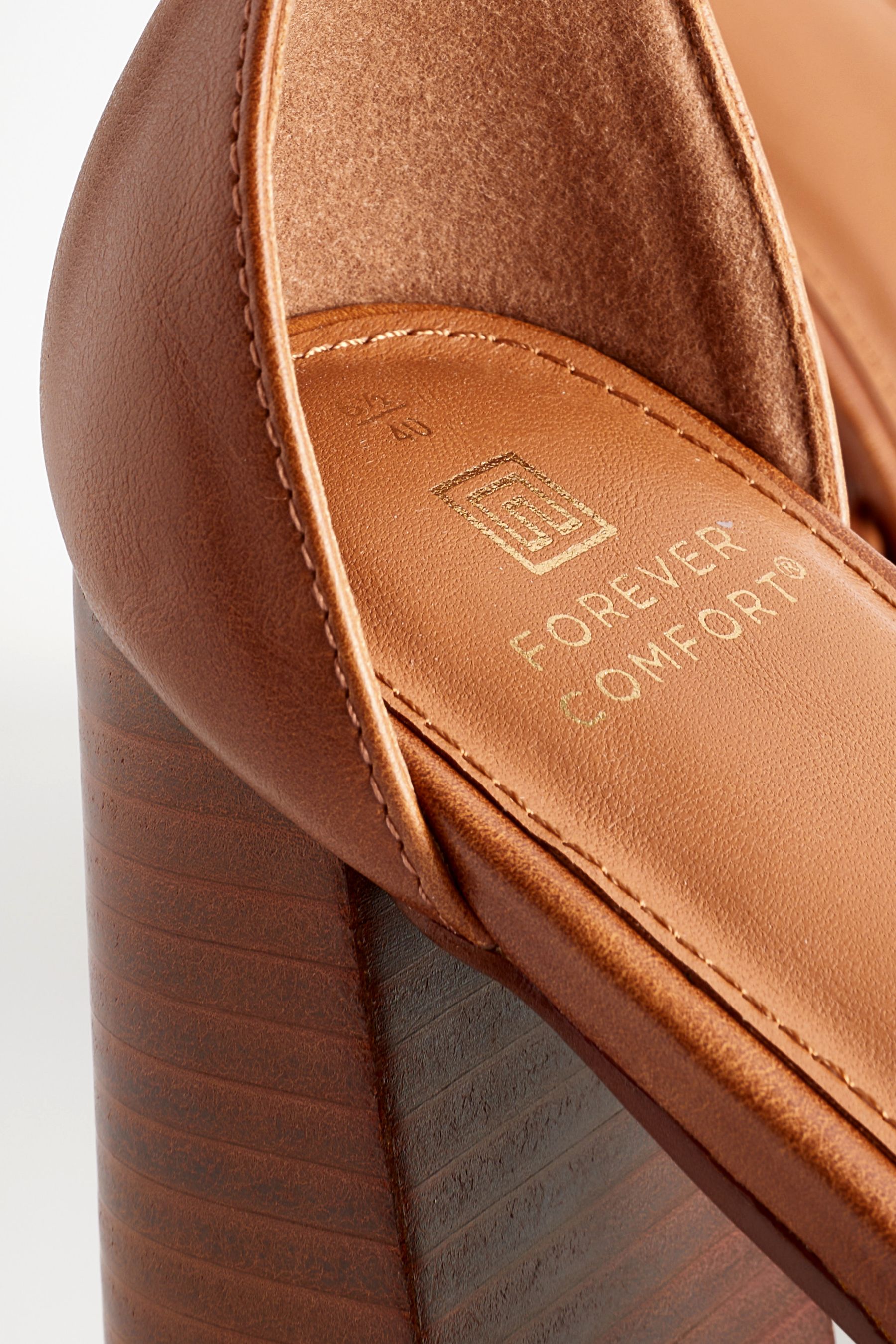 Buy Tan Brown Forever Comfort Square Toe Platform Heel Shoes from Next Luxembourg