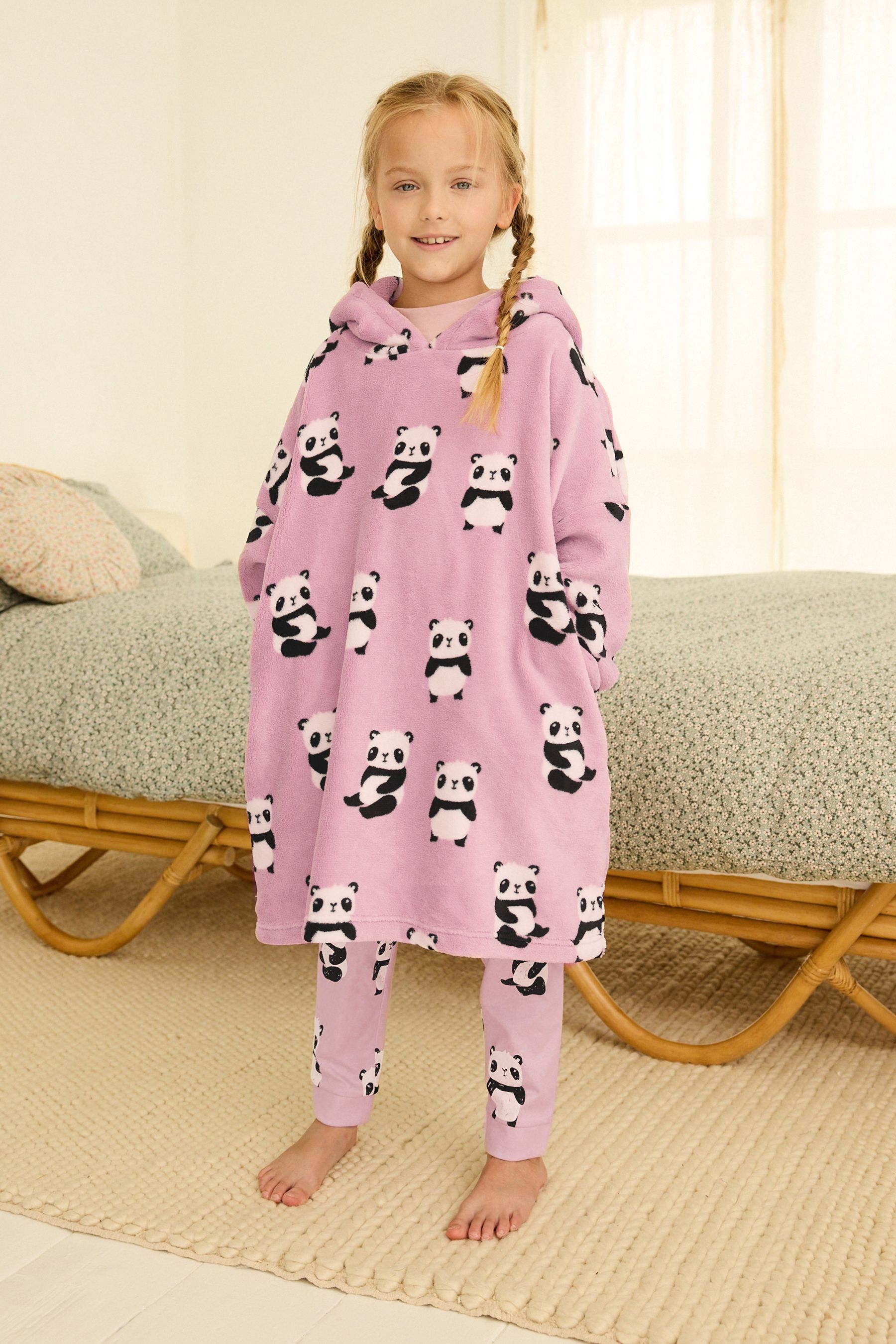 Buy Pink Panda Character Hooded Blanket 3 16yrs from Next Slovakia