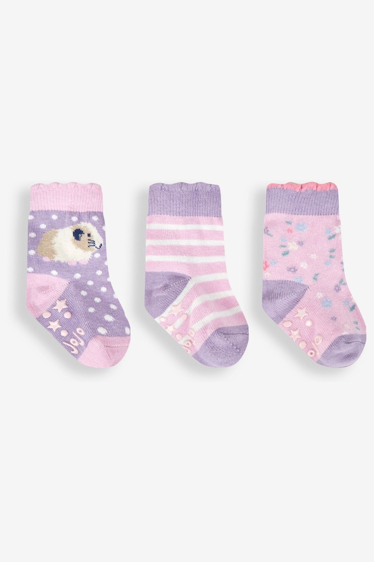 JoJo Maman Bébé Lilac 3-Pack Guinea Pig Socks - Image 1 of 1