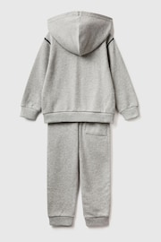 Benetton Boys Grey Contrast Zip Tracksuit Set - Image 2 of 3