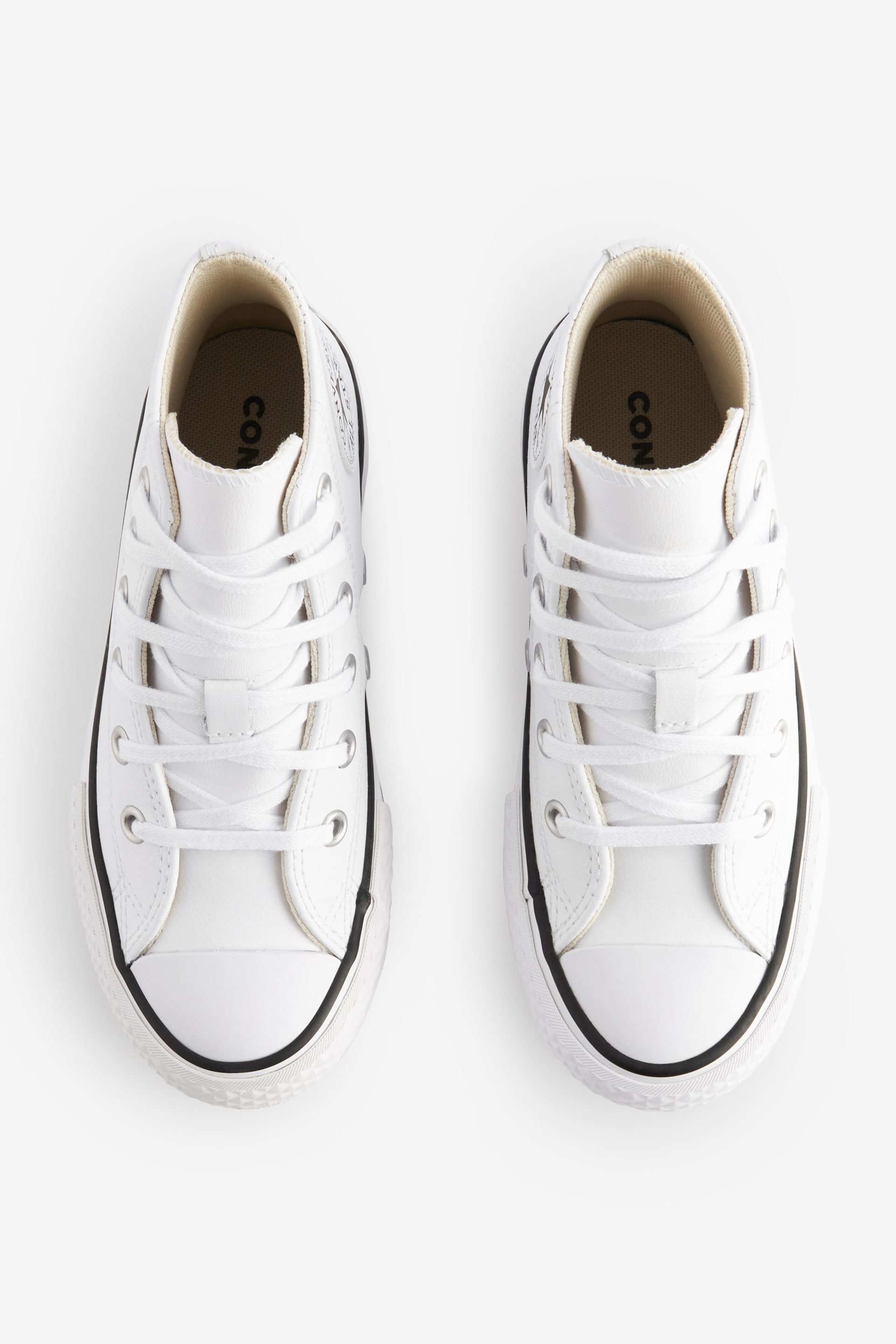 Converse White Junior All Star EVA Lift Leather Trainers - Image 5 of 8