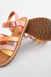 Pink Multicolour Leather Strappy Sandals - Image 4 of 5