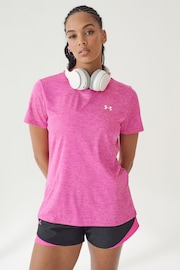 Under Armour Pink Tech Twist Crew Neck T-Shirt - Image 1 of 4