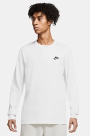 Nike White Club Long Sleeve T-Shirt - Image 1 of 9