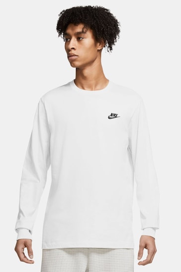 Nike White Club Long Sleeve T-Shirt