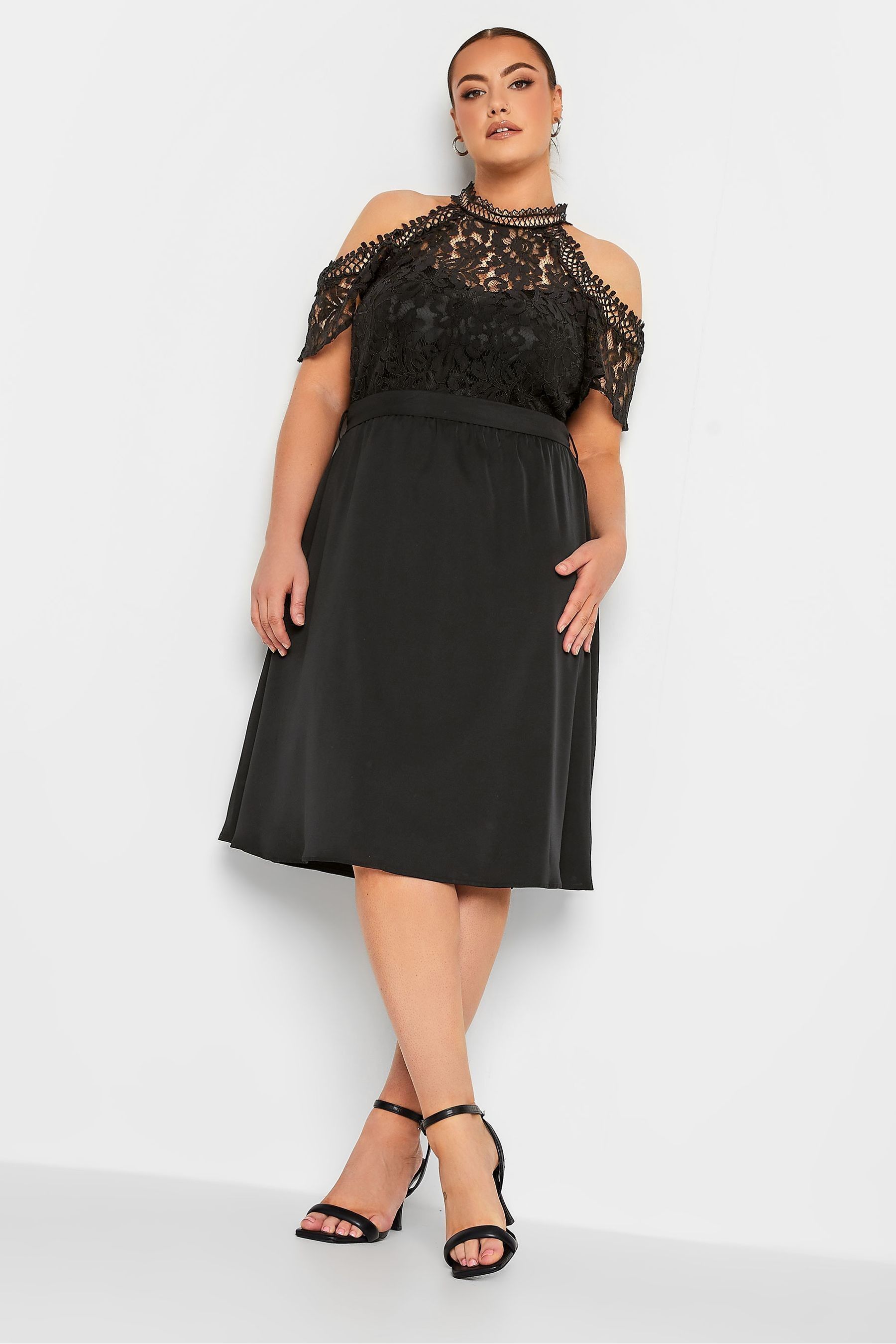 Black lace online cold shoulder dress