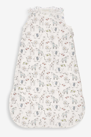 JoJo Maman Bébé White Safari Print 1 Tog Baby Sheet Sleeping Bag