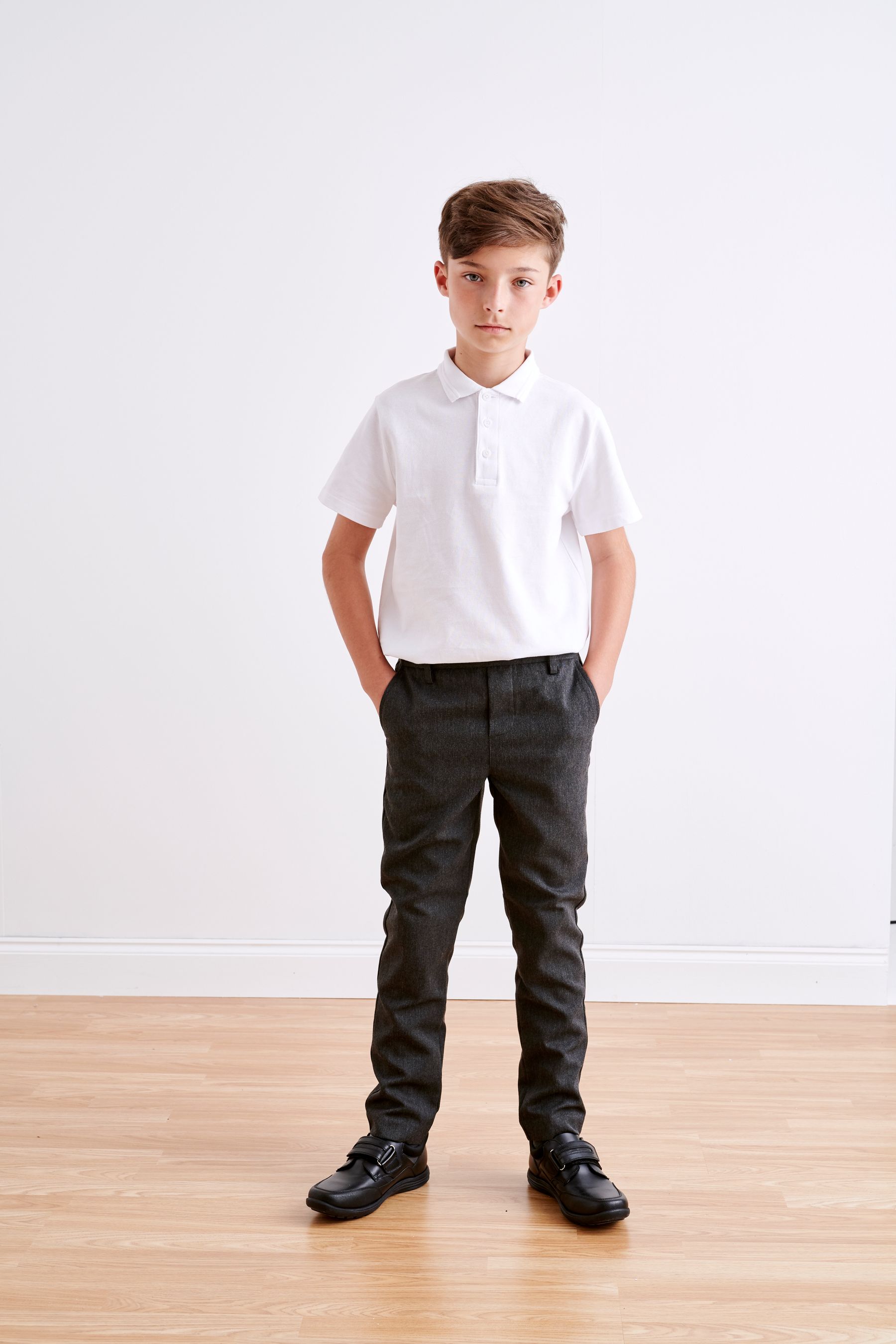 Buy Grey Regular Pull On Waist School Formal Straight Trousers 3 17yrs from the Next UK online shop
