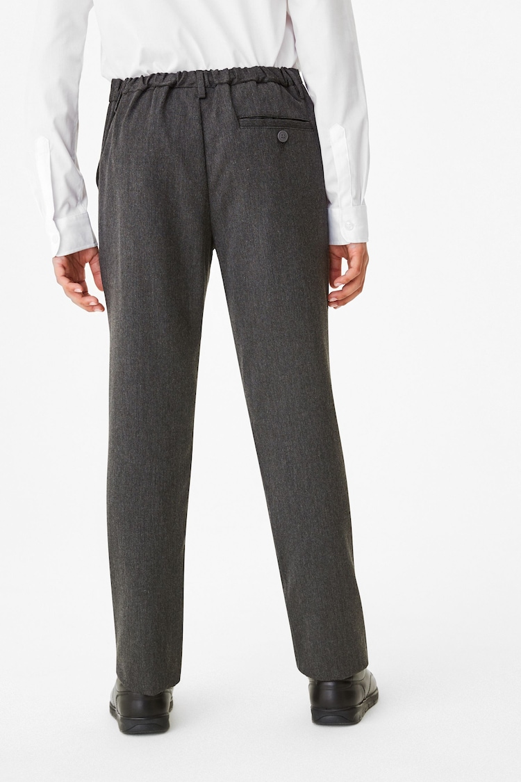 Grey Regular Pull-On Waist School Formal Straight Trousers (3-17yrs) - Image 2 of 12