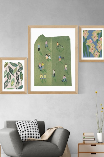 East End Prints Green Muted Collage Foliage Leaves by Katy Welsh