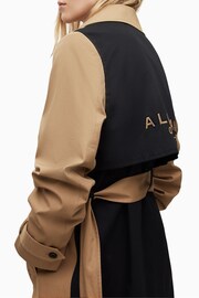AllSaints Black Mixie Trench Coat - Image 7 of 8