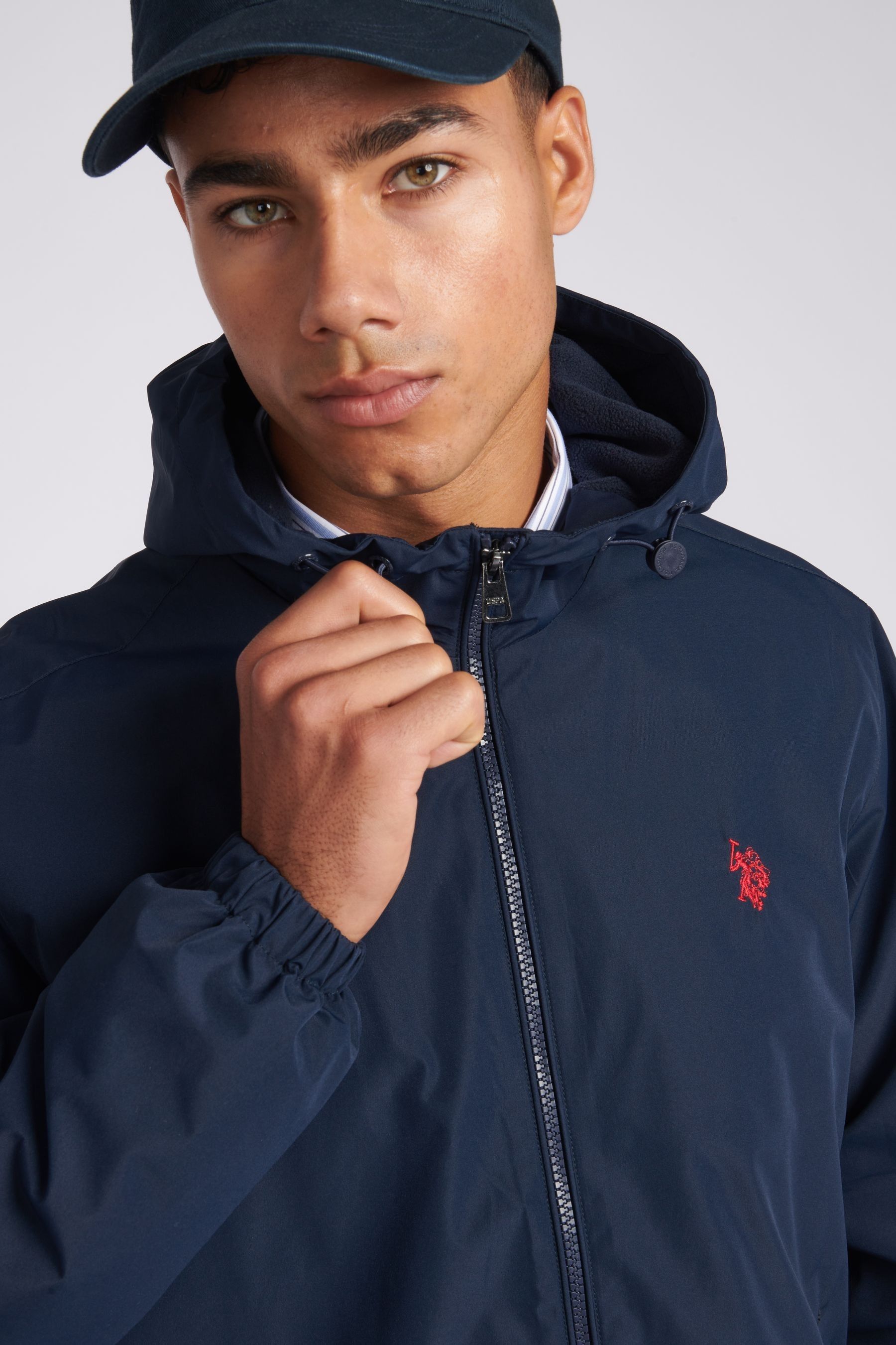 Buy U.S. Polo Assn. Blue Zip Through Mens Hooded Coat from the Next UK online shop