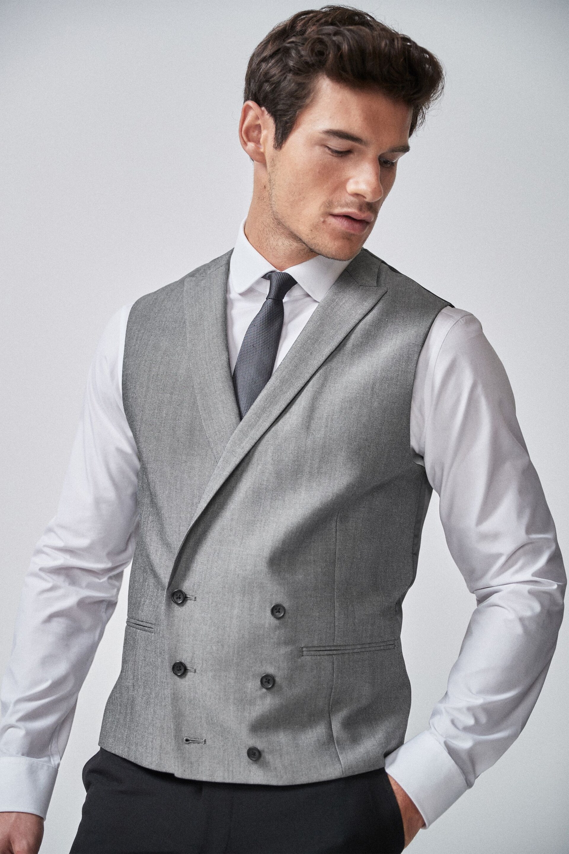 Light Grey Morning Suit Waistcoat - Image 1 of 6