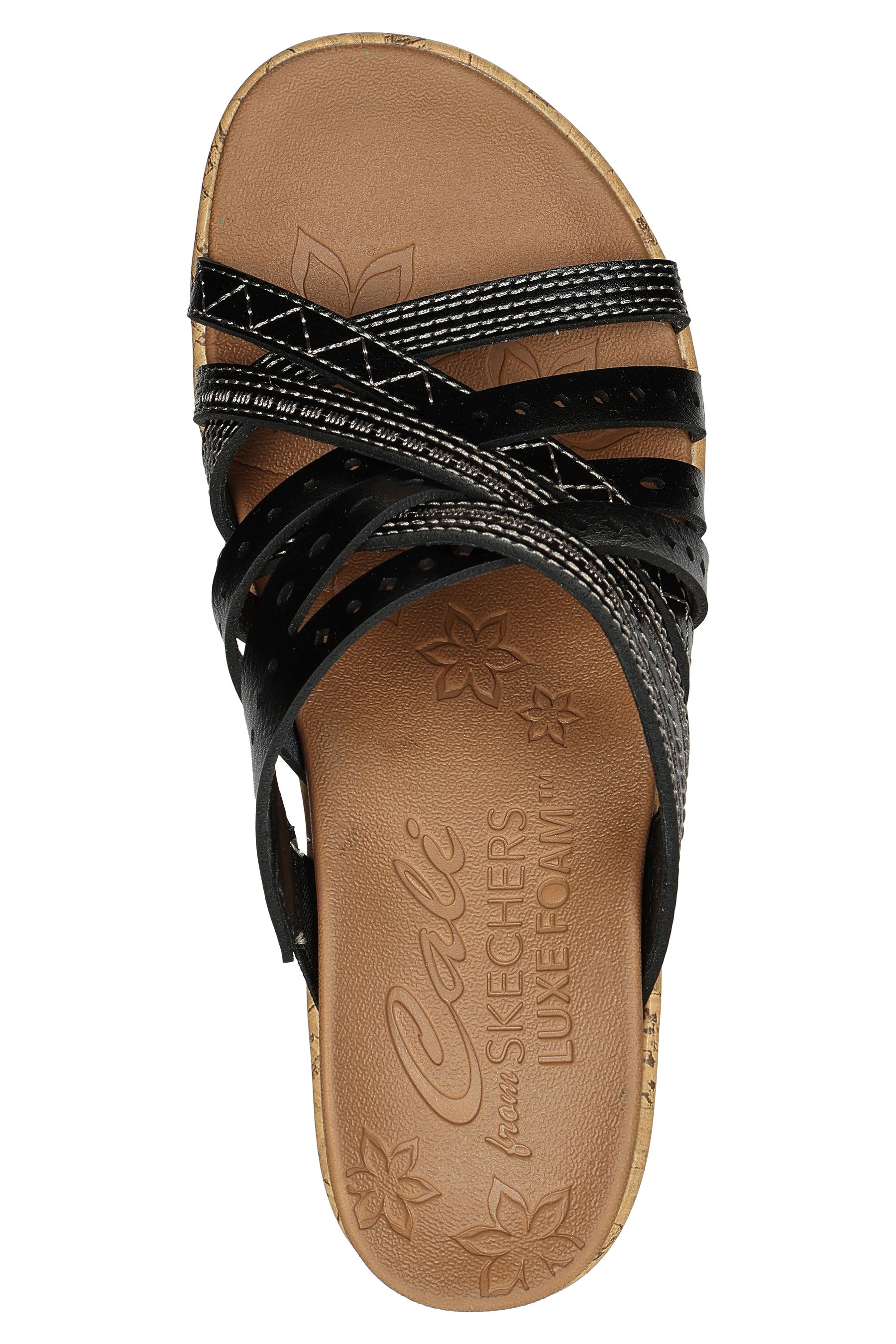 Skechers luxe clearance foam sandals black