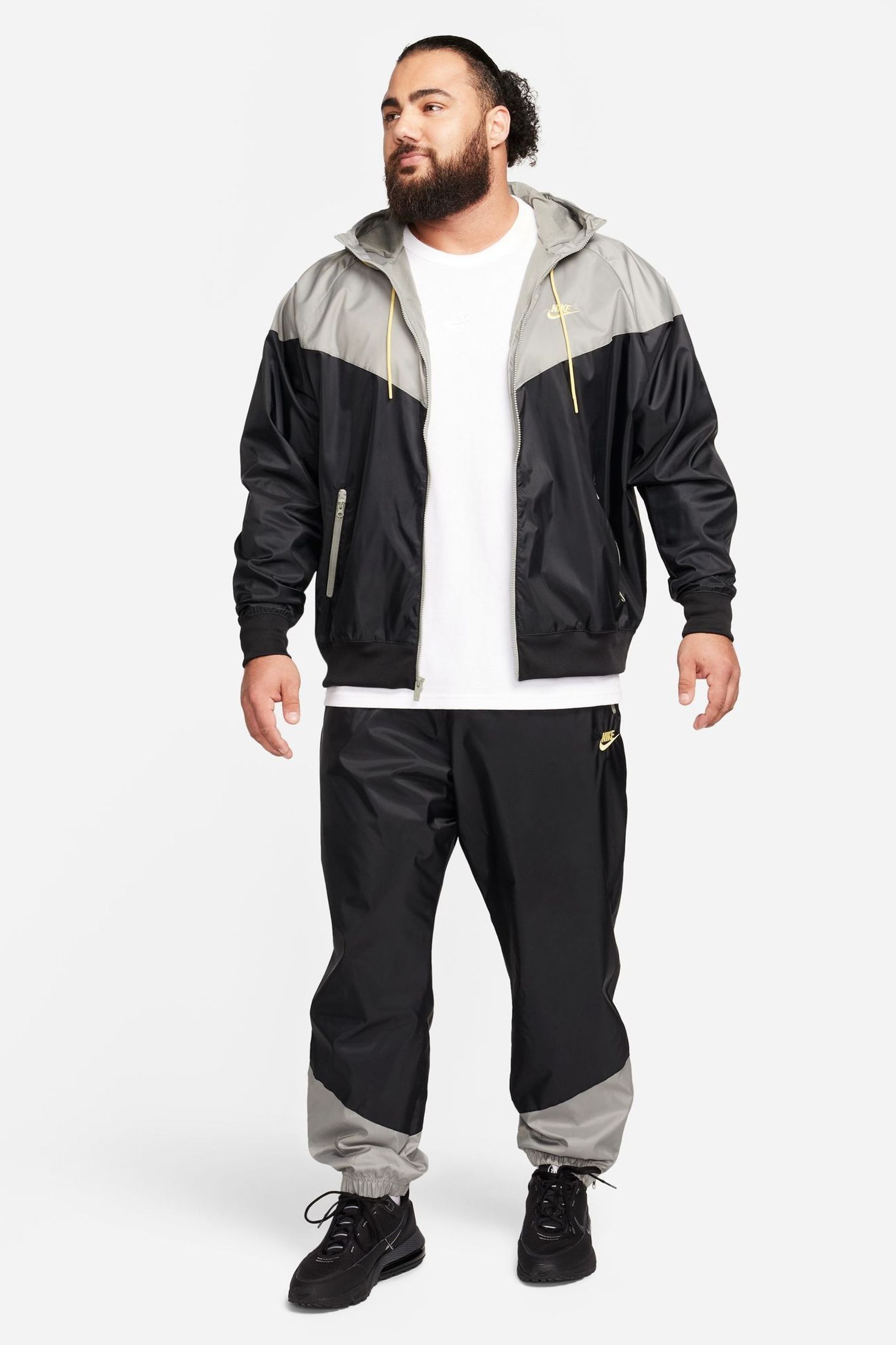 Nike windrunner black white grey shop