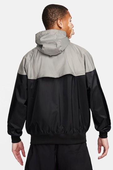 Nike Black/Grey Sportswear Windrunner Hooded Jacket