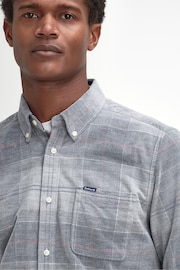 Barbour® Grey Blair Tartan Check Micro Cord Shirt - Image 4 of 6