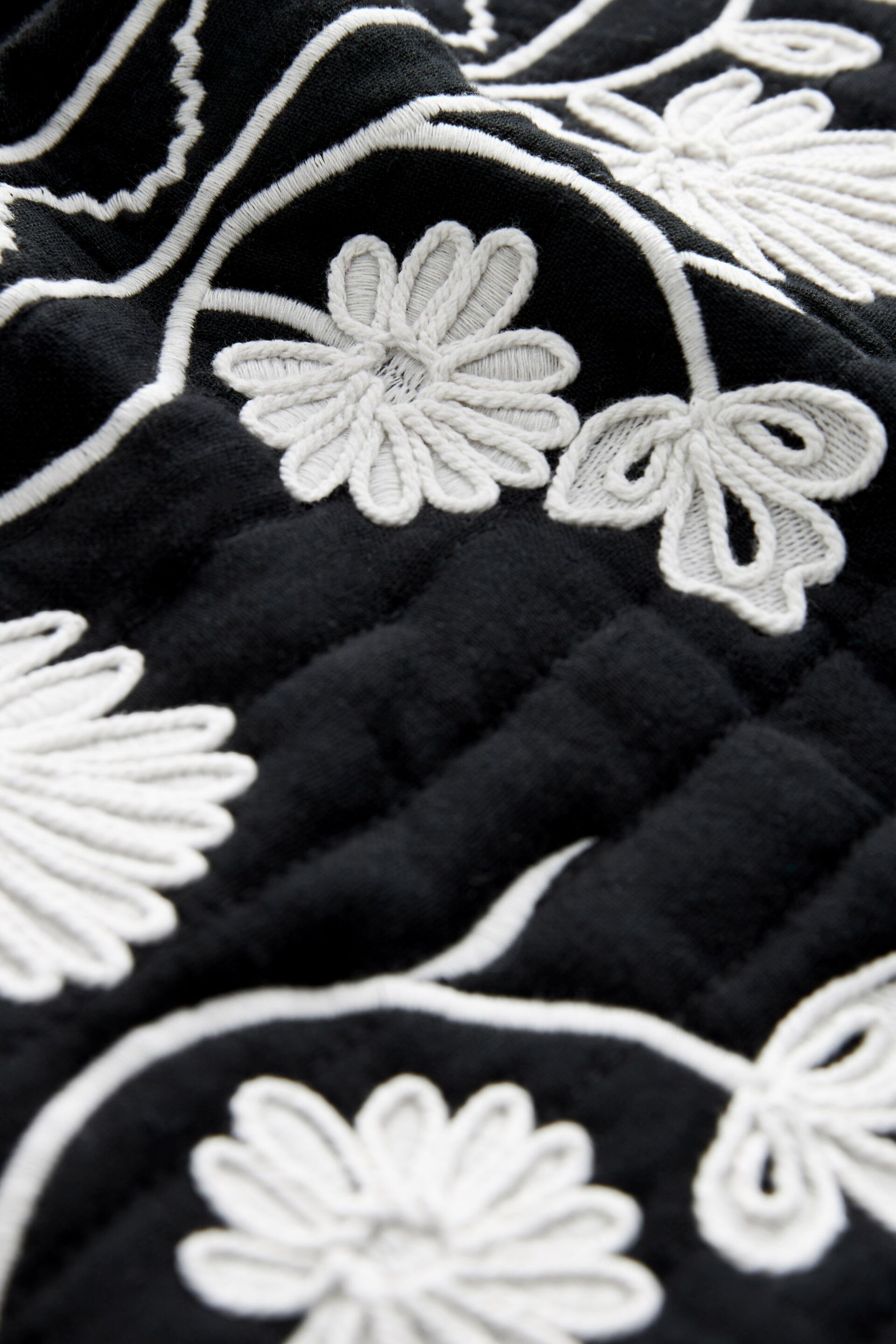 Monochrome Floral Embroidery Waistcoat - Image 6 of 6