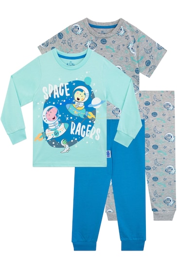 Character Silver Blue George Pig 2 Pack Pyjamas
