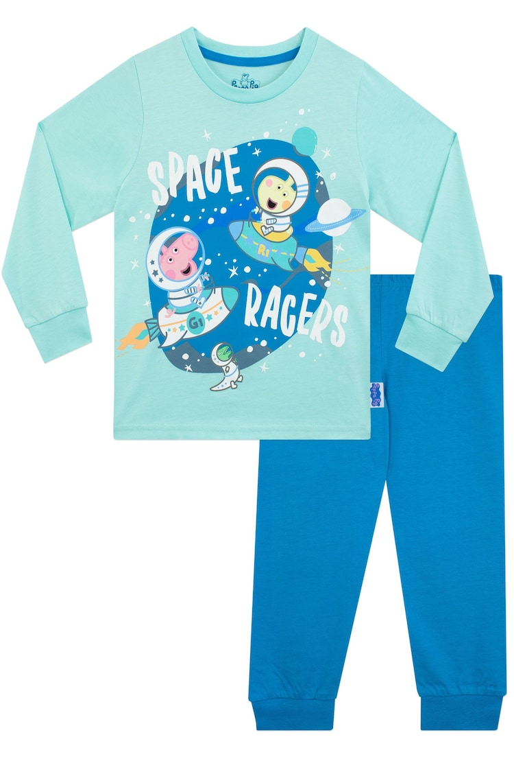 Character Silver Blue George Pig 100% Cotton Pyjamas 2 Pack - Image 2 of 5