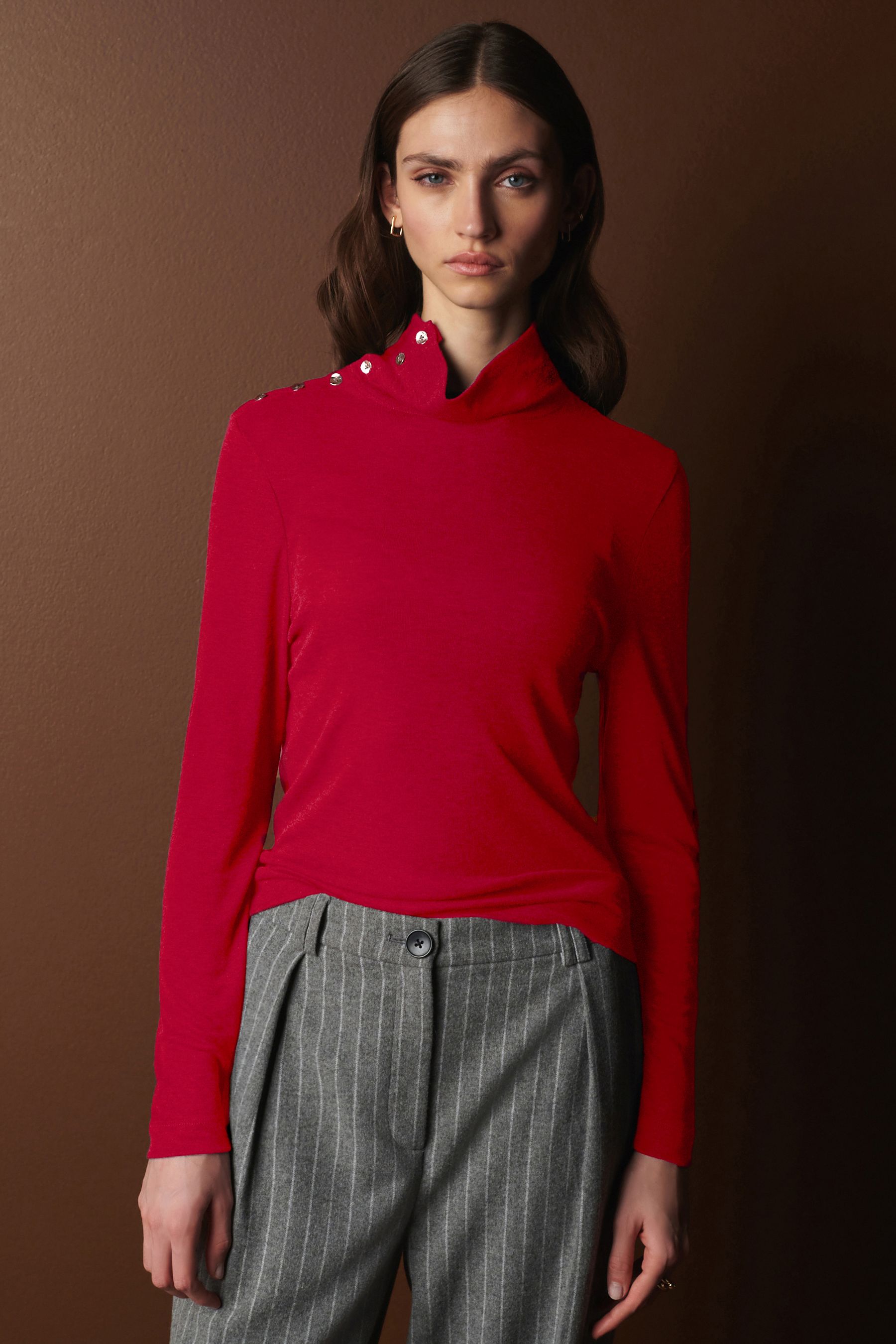 Buy Red Premium Long Sleeve Roll Neck Top from Next Luxembourg
