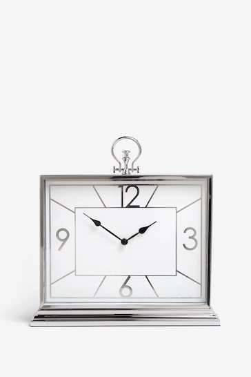 Silver Chrome Mantel Clock