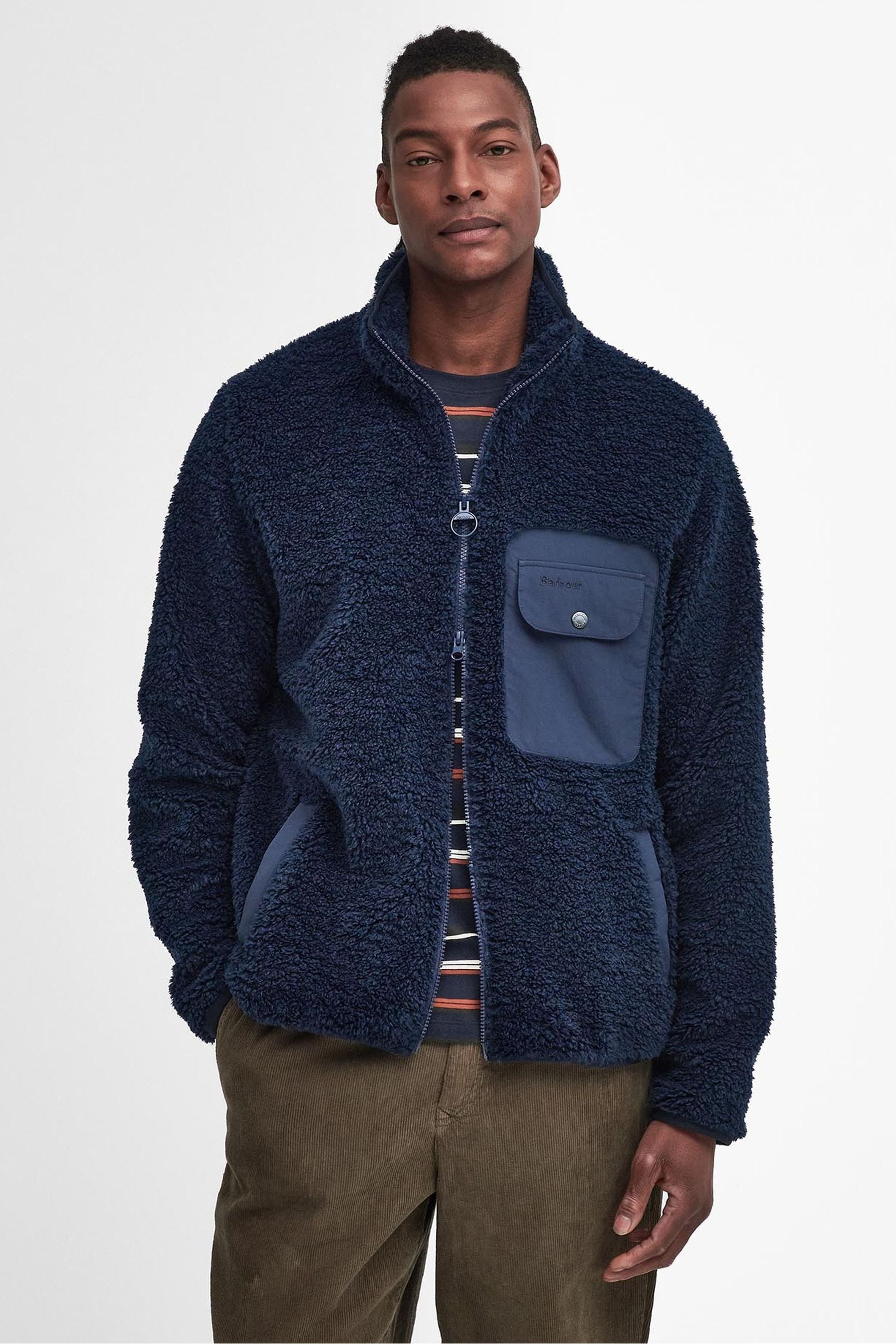 Buy Barbour Navy Moor Berber Fleece Jacket from the Next UK online shop