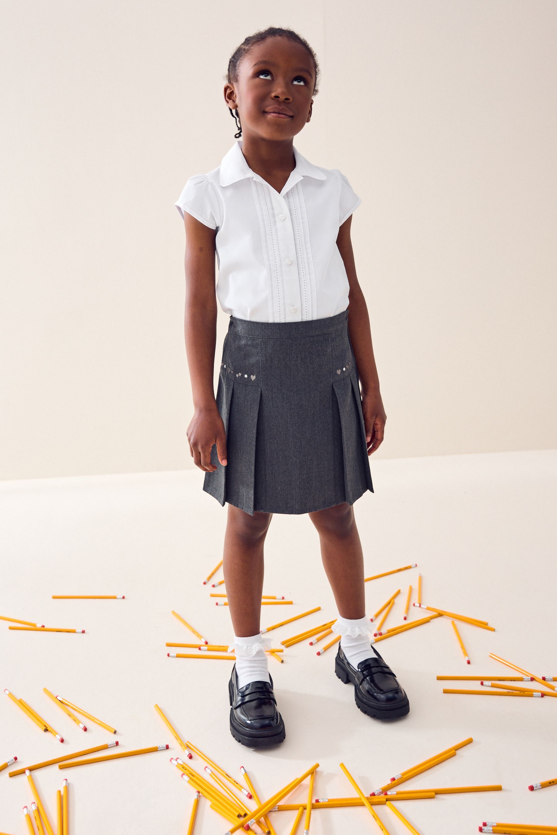 Grey pleated school skirt australia sales