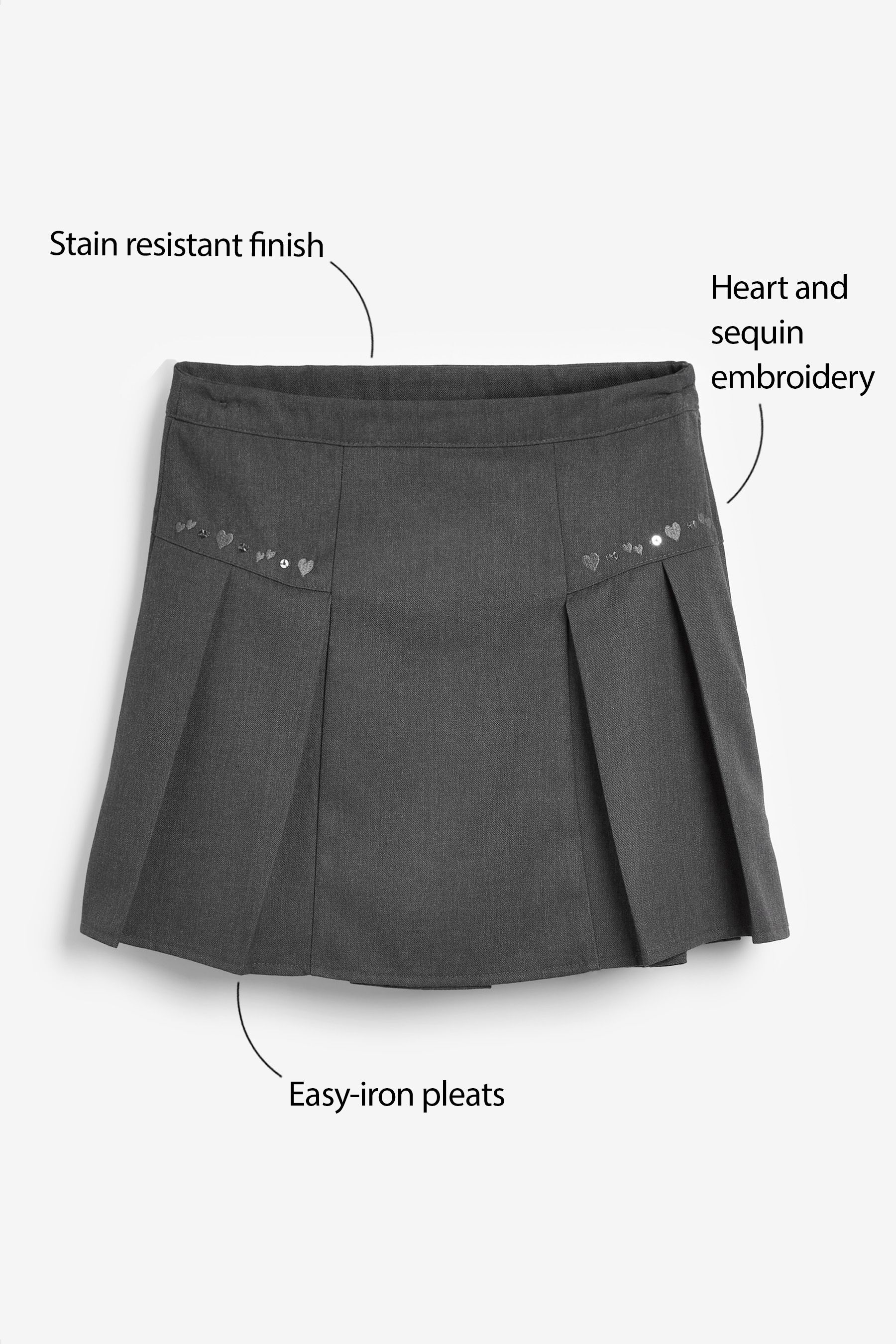 Grey embroidered skirt top