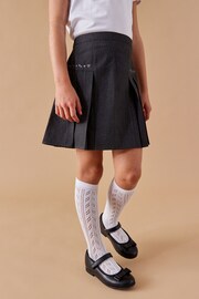 Grey Embroidered Pleat Skirt (3-16yrs) - Image 4 of 6